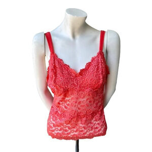 CABERNET Women’s Size XL Coral Pink Lace Stretch Camisole Style 4221